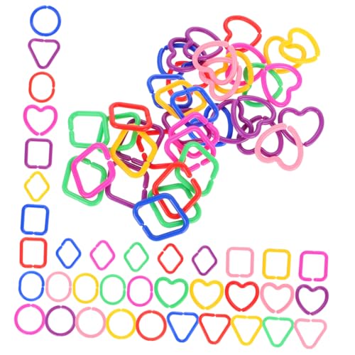 Totority 100Stücke Kunststoff Kettenglieder für Geometrische Verbindungsringe für Kreatives und Frühkindliche Entwicklung für Klassenzimmer und Kinderwagen Totority 100Stücke Kunststoff Kettenglieder für Geometrische Verbindungsringe für Kreatives und Frühkindliche Entwicklung für Klassenzimmer und Kinderwagen von Totority