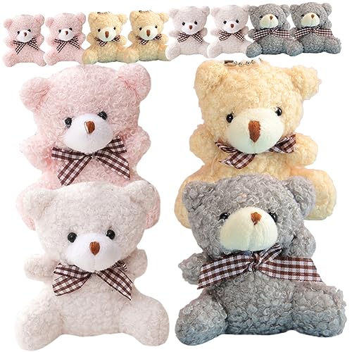 Totority 12 Stück Plüsch Bären Schlüsselanhänger Niedliche Tierchen für Taschen Rucksäcke und Accessoire für Partys Farben Je von Totority