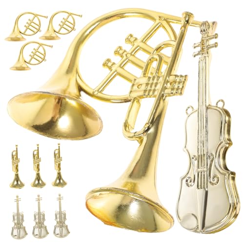 Totority 12 Stück Teiliges Miniatur Musikinstrumente Ornament für Weihnachtsbaum Deko Violine Trompete und Horn für DIY Weihnachtskränze und Festtagsdekoration von Totority