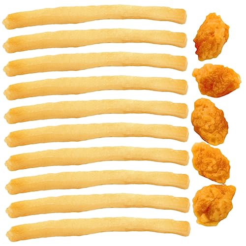 Totority 15 Stück Teiliges aus Künstlichen Pommes Frites und Hähnchenstücken Hochrealistische Spielzeugküche für Material Sicher und Geruchlos für Restaurant Dekoration und Kreative von Totority