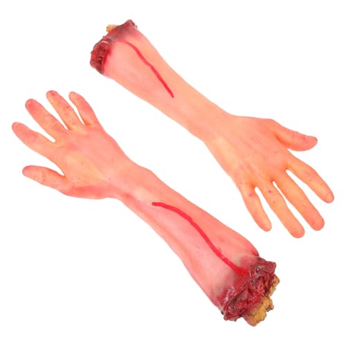 Totority 2 Stck. Realistische Gefälschte Abgetrennte Hände und Arme Gruselige Halloween Dekoration für Kostümpartys und Spukhäuser für Schaurige von Totority