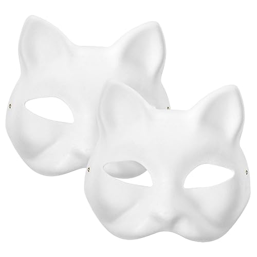 Totority 2 Stück Diy Katzenmaske Weiße Papiermaske zum Bemalen Unbemalte Bastelmasken für Karneval Kreative Bastelaktivität Totority 2 Stück Diy Katzenmaske Weiße Papiermaske zum Bemalen Unbemalte Bastelmasken für Karneval Kreative Bastelaktivität von Totority