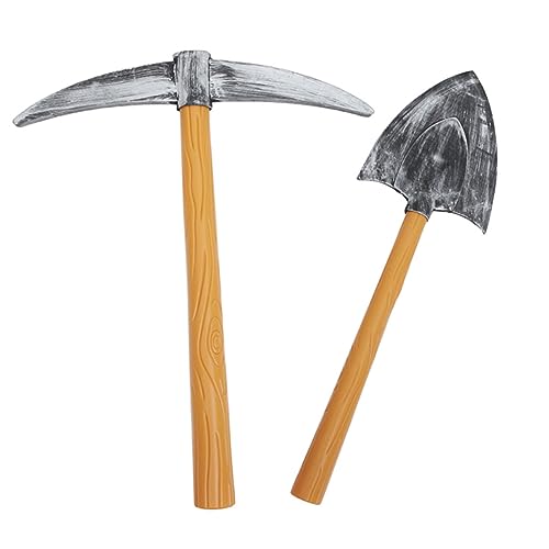 Totority 2 Stück Dwarf Pickaxe und Schaufel Requisiten für Kostüme Realistische Pickaxe Spade Foto Requisiten für Partys und Bühnenaufführungen Kreative Dekorationen für Besondere Anlässe von Totority