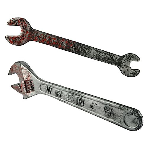 Totority 2 Stück Halloween Wrench Prop Realistische Plastik Werkzeuge für Gruseldekoration für Geisterhäuser Scherzpartys und Kostüme von Totority
