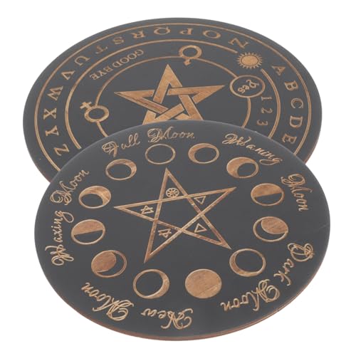 Totority 2 Stück Holz Pendelbrett für Wahrsagerei Divination Information Board Dekoratives Pendelbrett mit Sternenmuster Geeignet für Zuhause und Feste Totority 2 Stück Holz Pendelbrett für Wahrsagerei Divination Information Board Dekoratives Pendelbrett mit Sternenmuster Geeignet für Zuhause und Feste von Totority