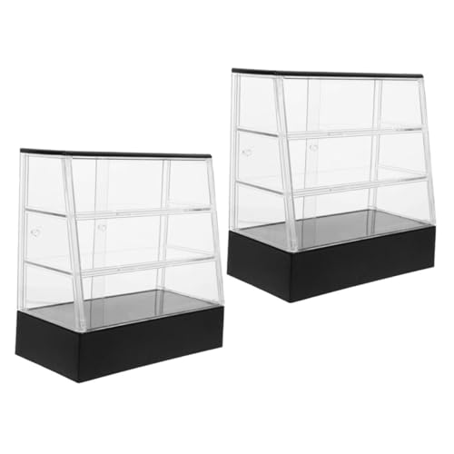 Totority 2 Stück Miniatur Kuchen Display Schrank Dekorative Puppenhaus Möbel für Miniatur Desserts Wohnaccessoire Stabil und Farbenfroh Passend für Verschiedene von Totority