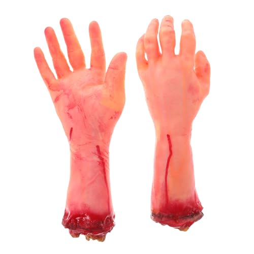 Totority 2 Stück Realistische Fake Arme für Halloween Dekorationen Blutige Abgetrennte Hände für Spukhaus Requisiten Halloween Accessoires für Unvergessliche Partys Totority 2 Stück Realistische Fake Arme für Halloween Dekorationen Blutige Abgetrennte Hände für Spukhaus Requisiten Halloween Accessoires für Unvergessliche Partys von Totority