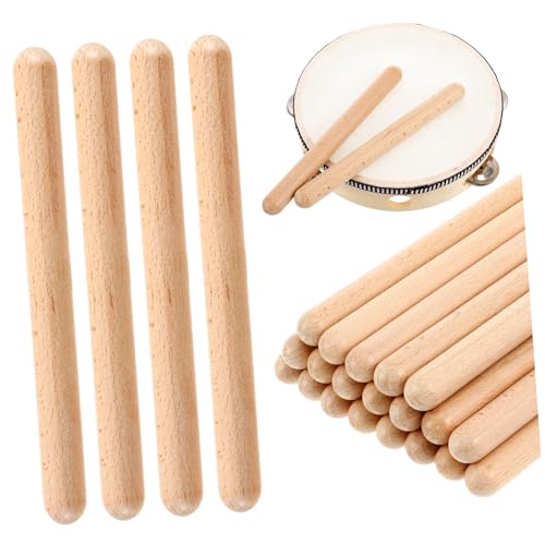 Totority 20 Stück Holz Rhythmusstöcke für Musikinstrumente zur des Rhythmus für Gruppenaktivitäten und Musikalisches Für Jungen und Mädchen Geeignet Hochwertiges Holzmaterial von Totority