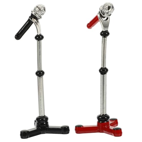 Totority 2Sätze Mini Mikrofon Modell für Puppenhäuser Dekorationszubehör und Simuliertes Mikrofon für Miniaturen Perfektes für Leicht und Tragbar Totority 2Sätze Mini Mikrofon Modell für Puppenhäuser Dekorationszubehör und Simuliertes Mikrofon für Miniaturen Perfektes für Leicht und Tragbar von Totority