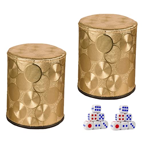 Totority 2Sätze Würfelbecher mit Würfeln Rutschfestes und Tropfenfestes Design für Spieleabende für Tischspiele Partys und Mehr Hochwertige PU Totority 2Sätze Würfelbecher mit Würfeln Rutschfestes und Tropfenfestes Design für Spieleabende für Tischspiele Partys und Mehr Hochwertige PU von Totority