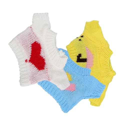 Totority 3 Stück Teiliges Puppen Outfit aus Handgefertigtem Sweater Zubehör Weißem Pullover mit Roten Herzen Gelbem Regenschirm und Blauem Herzpullover für Plüschtiere Totority 3 Stück Teiliges Puppen Outfit aus Handgefertigtem Sweater Zubehör Weißem Pullover mit Roten Herzen Gelbem Regenschirm und Blauem Herzpullover für Plüschtiere von Totority