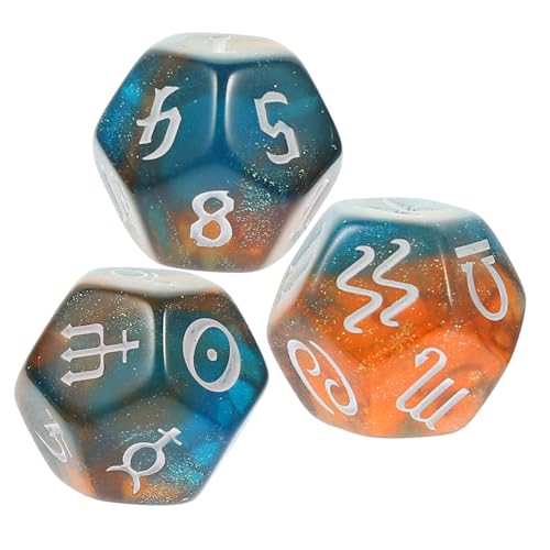 Totority 3 Stück Teiliges Seitige Würfel aus Acryl Kreative Geometrische Würfel für Tarot und Brettspiele für Divination und Unterhaltung von Totority