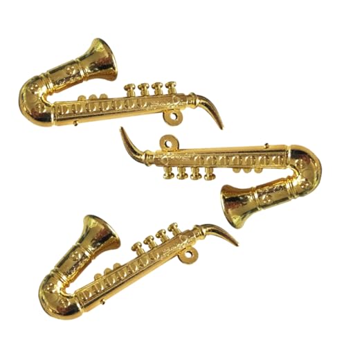 Totority 3 Stücke Puppenhaus Mini Musikinstrumente Dekoration für Kinderzimmer Saxophon Stil Sicheres und Leichtes für Kreative Räume von Totority