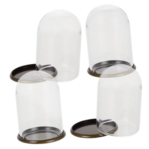 Totority 4 Stück Miniaturglasglocken für Puppenhaus Klarglas Kuppel mit Metallbasis für DIY Mikrolandschaften und Blumen Dekorative Glaskuppeln zur Präsentation von Figuren Totority 4 Stück Miniaturglasglocken für Puppenhaus Klarglas Kuppel mit Metallbasis für DIY Mikrolandschaften und Blumen Dekorative Glaskuppeln zur Präsentation von Figuren von Totority
