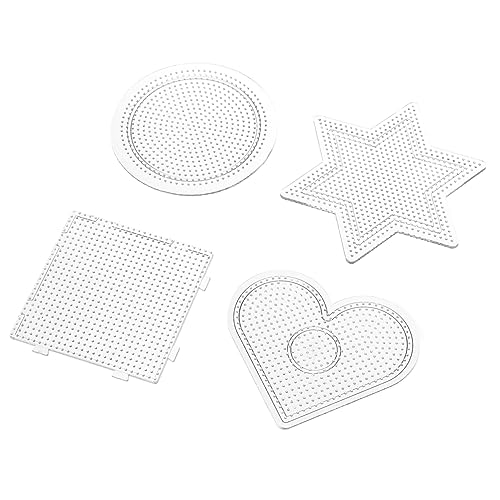 Totority 4 Stück Steckplatten für Teiliges DIY Bastel aus Kunststoff mit Formen Hexagon Herz Lernspielzeug Kreativität und Geschicklichkeit von Totority