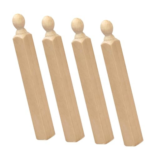 Totority 4 Stück Teiliges Holzsäulen für Puppenhaus Zubehör Dekorative Treppenstützen aus Langlebigem für Mini Häuser und DIY Projekte Detailreiche Gestaltung von Totority