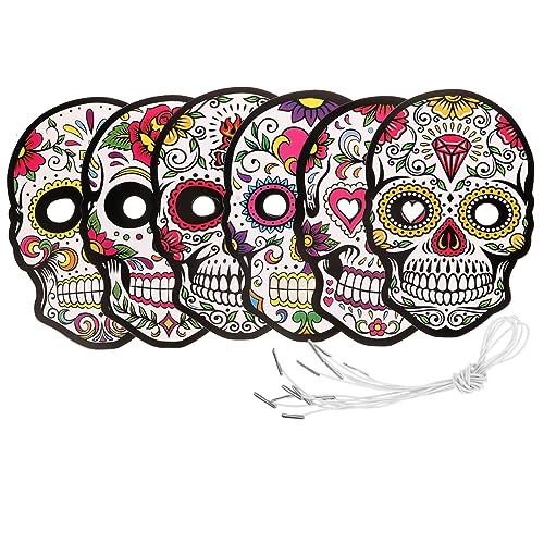 Totority 6 Stück Tag der Toten Papiermaske Dekorative Cosplay Maske für Halloween Leicht und Komfortabel für Karneval und Partys Sichere und Langlebige Materialien Totority 6 Stück Tag der Toten Papiermaske Dekorative Cosplay Maske für Halloween Leicht und Komfortabel für Karneval und Partys Sichere und Langlebige Materialien von Totority