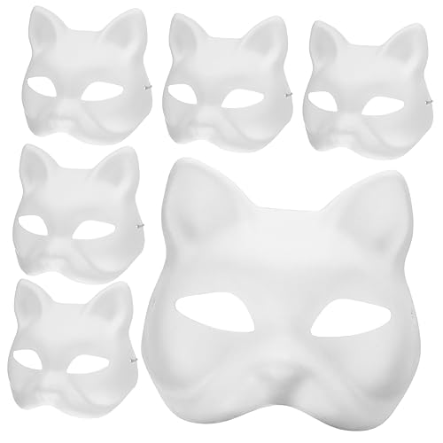 Totority 8 Stück Teiliges Diy Katzen Gesichtsmasken aus Umweltfreundlichem Unbemalt für Maskerade Karneval Halloween und Cosplay Einfach zu Gestalten und Vielseitig Einsetzbar von Totority