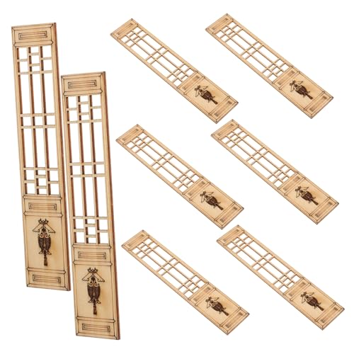 Totority 8 Teiliger Mikro Landschaftsschirm Vintage Mini Möbel Für Puppenhaus Mini Puppenhaus Puppenhaus Dekorationen Puppenhaustür Mini Möbelmodelle Beige Holz von Totority