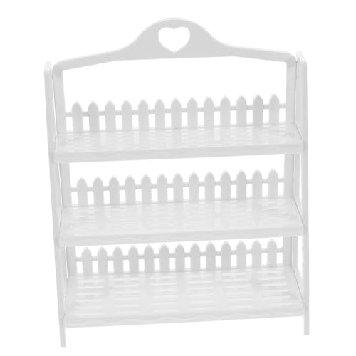Totority Blumenständer-Regalmodell Miniatur-Puppenhaus- Mini-Puppenhausmöbel Dollhouse -Bücherregal Puppenregal Puppenhauszubehör und Möbel Miniatur -Bücherregal Plastik Weiß von Totority