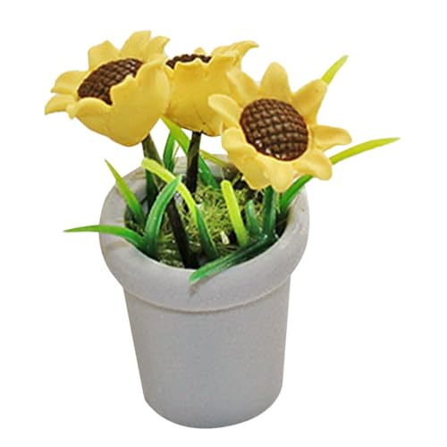 Totority Bonsai Pflanze Kunstpflanze für Puppenhaus Dekoration Realistische Mini Sonnenblume im Topf Deko Accessoire für Landschaften und Zimmergestaltung Totority Bonsai Pflanze Kunstpflanze für Puppenhaus Dekoration Realistische Mini Sonnenblume im Topf Deko Accessoire für Landschaften und Zimmergestaltung von Totority