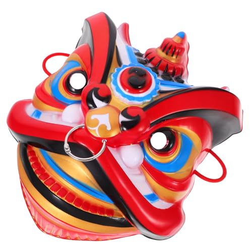 Totority Chinesische Löwenmaske Handgemachte Lustige Maske für Tanzaufführungen und Cosplay Leichte Elastische Vollgesichtsmaske für Partys und Bühnenauftritte von Totority