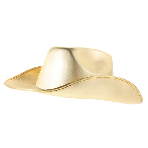 Totority Goldener Cowgirl Hut aus Glitzernde Partyhut für Western Themen Feiern Verstellbare Damen Kopfbedeckung für Karneval und Cosplay Einzigartiges Accessoire mit Charme und für Cowgirl von Totority