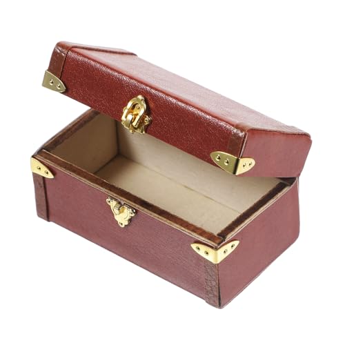 Totority Koffer Modell aus Vintage Reiseaccessoire für Puppenhäuser Dekorativer Mini Koffer Perfektes für Kreative Gestaltung aus Hochwertigem Material Gefertigt von Totority