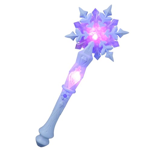 Totority Leuchtender Schneeflocken Zauberstab für Magische LED Prinzessinnen Requisiten für Geburtstagsfeiern Cosplay und Festliche Anlässe Himmelblaue Farbe von Totority