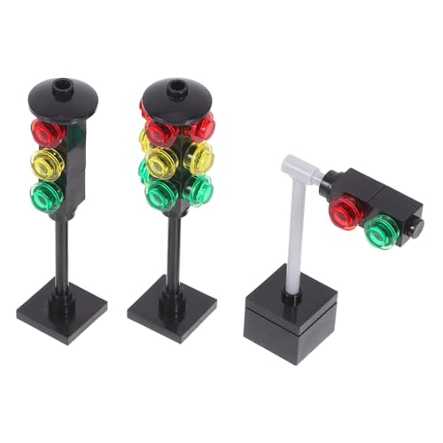Totority Pädagogisches Verkehrssignal Spielzeugset für DIY Bausatz mit Ampel Straßenlampen und Verkehrszeichen Fördert Kreativität und Logisches für Miniatur Städte und Lernspiele von Totority