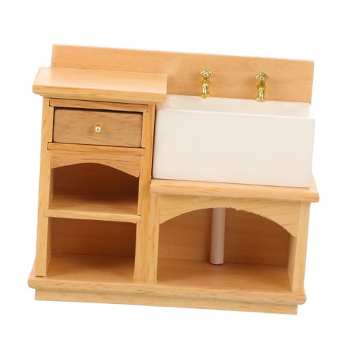 Totority Puppenhaus Möbelset mit Waschbecken und Schrank für Badezimmer DIY Mini Häuser und Mikrolandschaften Holzoptik Totority Puppenhaus Möbelset mit Waschbecken und Schrank für Badezimmer DIY Mini Häuser und Mikrolandschaften Holzoptik von Totority