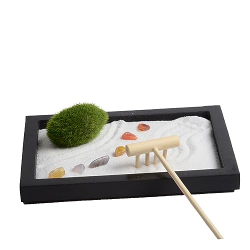 Totority Zen Garten Sand Tischdekoration mit Simulation Moos und Rechen Miniatur Landschaft für Meditation und Büro Perfektes Zubehör für Zuhause und Schreibtischgestaltung Totority Zen Garten Sand Tischdekoration mit Simulation Moos und Rechen Miniatur Landschaft für Meditation und Büro Perfektes Zubehör für Zuhause und Schreibtischgestaltung von Totority