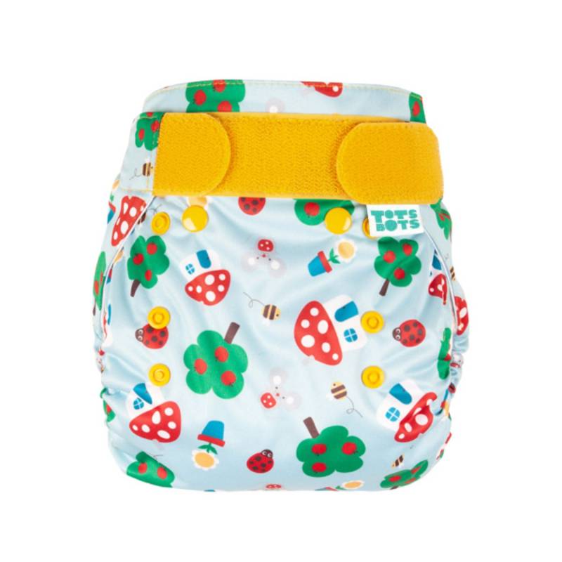 TotsBots Wrap Überhose - Neugeborene (3-8 kg) Mushroom Town von TotsBots