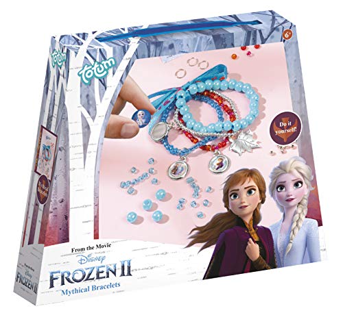 Disney Frozen 680746 II Mystisches Armband-Set: Gestalte Deine eigenen Frozen II Armbänder mit verschiedenen Bettelanhänger, Satinbändern und schönen Perlen von Totum