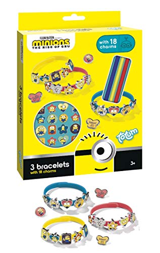 MINIONS 710108 Bastel-Set: Gestalte farbige Armbänder mit 18 Charms mit Motiven der lustigen von Totum