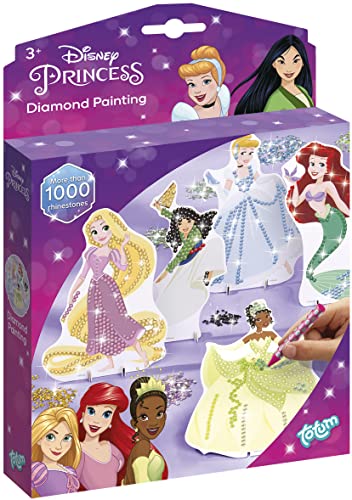 Totum 44227 Disney Princess Diamond Painting Set: Gestalte funkelnde Bilder von Arielle, Belle und Rapunzel mit wunderschönen Glitzersteinen von Totum