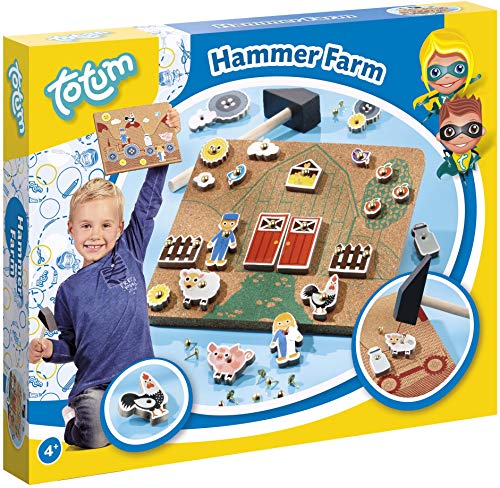 Totum Hammerspiel Kreativ-Set: mit Bauernhofvorlagen, Figuren, Nägel und Holzhammer Totum Hammerspiel Kreativ-Set: mit Bauernhofvorlagen, Figuren, Nägel und Holzhammer von Totum
