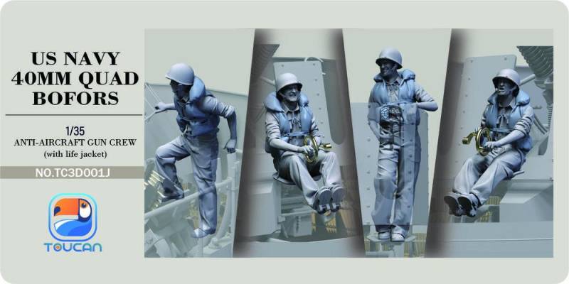 Anit-Aircraft Gun Crew (with life jacket) von Toucan Model