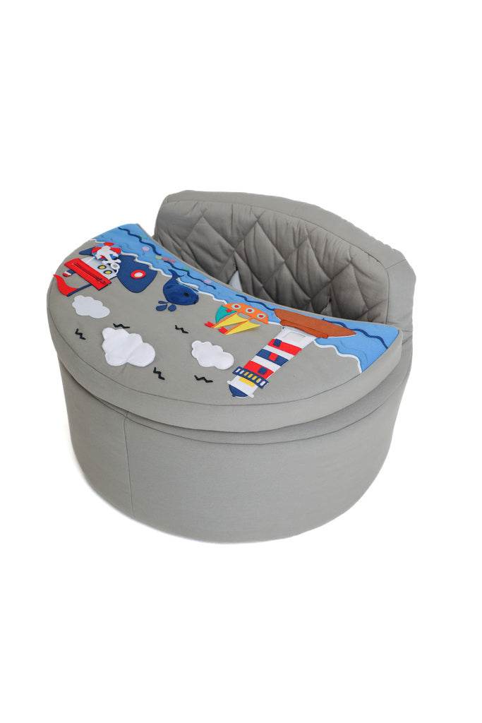 Actiyity Sessel Rondo grau mit Seemann Auflage von Touch of India