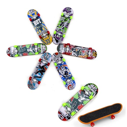 Toulifly Finger Skateboard, 8 Stück Mini Skateboard Finger Für Kinder, Cartoon Finger Skateboards, Fingerboard für Kinder Partytütenfüller, Kindergeburtstag Geschenke von Toulifly