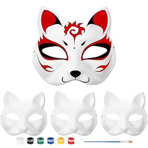 Toulifly Katzenmaske, leere Fuchsmasken, Malbare Katzenmaske, Masken zum Bemalen, 3PCS Handgemalte Cat Maske, Masken zum Basteln DIY Farbe, Selbstgemachte Katzenform, Blanko, Halbgesichtsabdeckung Toulifly Katzenmaske, leere Fuchsmasken, Malbare Katzenmaske, Masken zum Bemalen, 3PCS Handgemalte Cat Maske, Masken zum Basteln DIY Farbe, Selbstgemachte Katzenform, Blanko, Halbgesichtsabdeckung von Toulifly