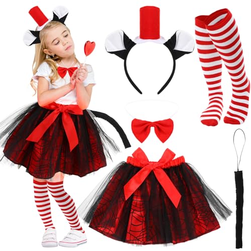 Toulite 10-teiliges Katzen-Kostüm für Mädchen, bestehend aus 2 Tüll-Tutu-Röcken, 2 Kinder-Stirnbändern, 2 Schleifen, 2 Katzenschwänzen und 2 Paar gestreifte Strumpfhosen Toulite 10-teiliges Katzen-Kostüm für Mädchen, bestehend aus 2 Tüll-Tutu-Röcken, 2 Kinder-Stirnbändern, 2 Schleifen, 2 Katzenschwänzen und 2 Paar gestreifte Strumpfhosen von Toulite