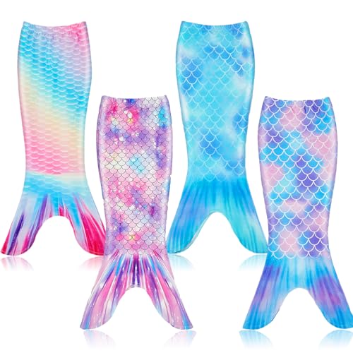 Toulite Meerjungfrauenschwanz für Partygeschenke, Meerjungfrauenschwänze für Mädchen, Partygeschenke (Größe 8, niedliche Farbe), 4 Stück von Toulite
