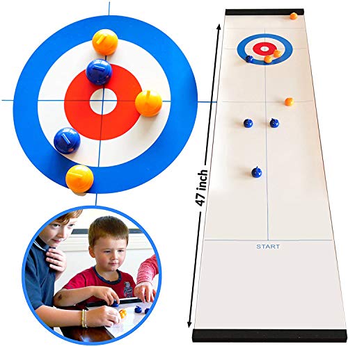 Tabletop Curling Spiel, kompaktes Curling Familienspiele für Kinder und Erwachsene, kompaktes Curling Board Spiel, tragbares Mini-Tischspiel für Familie/Schule/Reisen von TourKing