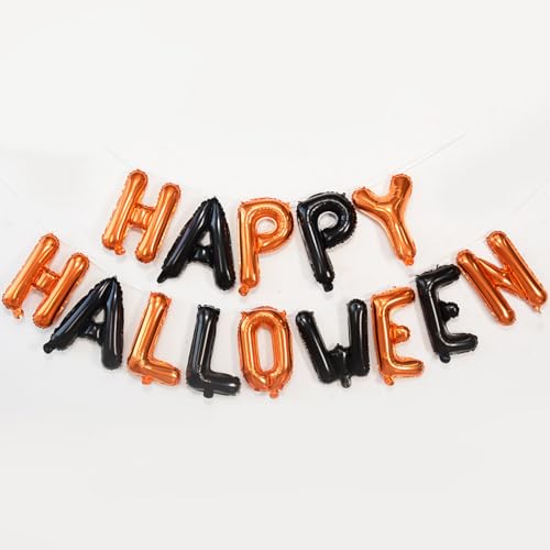 Halloween Buchstaben Luftballons, Aluminium Folienballons, Orange und Schwarz, Party Dekoration von Tourima