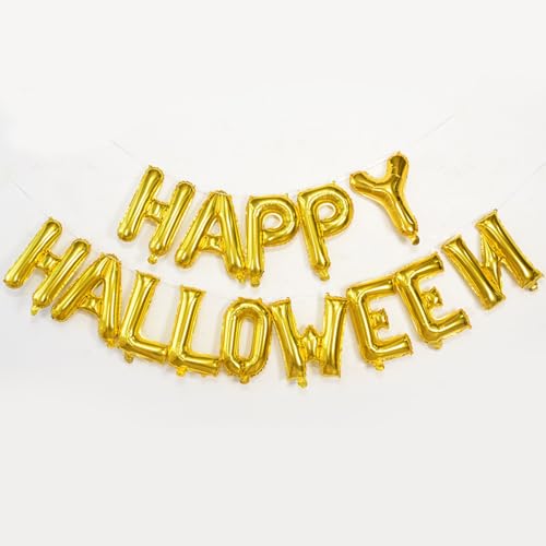 Halloween Dekorations-Luftballons, Gold Folienballons, Buchstaben Ballons für Partydekoration von Tourima