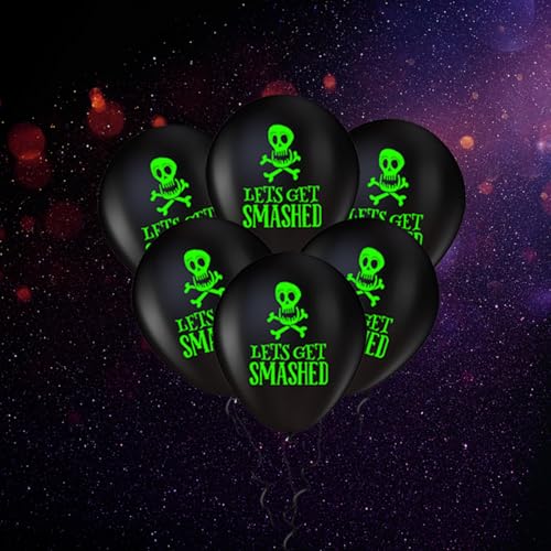 Halloween Luftballons mit Leuchtenden Totenkopf-Motiven, 30 cm, 20 Stück, Schwarz-Grün Halloween Luftballons mit Leuchtenden Totenkopf-Motiven, 30 cm, 20 Stück, Schwarz-Grün von Tourima