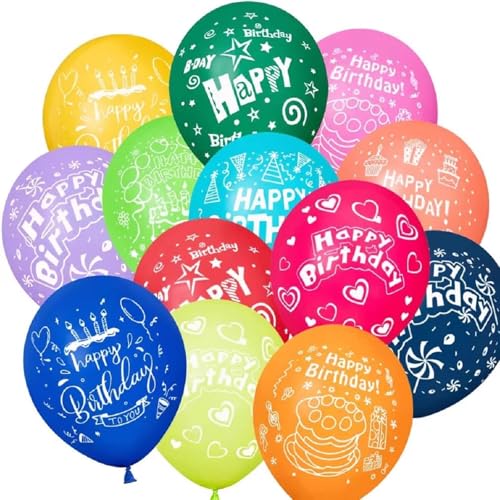 Luftballons Geburtstag, 30 Stück Premium Bunt Ballons Geburtstag, 12 Zoll Happy Birthday Ballon, Happy Birthday Luftballons für Kinder und Erwachsene mädchen Junge mit Happy Birthday Aufdruck Luftballons Geburtstag, 30 Stück Premium Bunt Ballons Geburtstag, 12 Zoll Happy Birthday Ballon, Happy Birthday Luftballons für Kinder und Erwachsene mädchen Junge mit Happy Birthday Aufdruck von Tourima