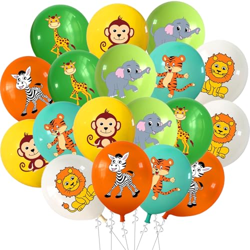 Tourima 18 Stück Tier Luftballons Geburtstag, Dschungel Deko Geburtstag Mit Löwe, Zebra, Affe, Giraffe, Tiger, Elefant Helium Ballons Tiere für Kindergeburtstag Safari Party Animals, Luftballon Tiere Tourima 18 Stück Tier Luftballons Geburtstag, Dschungel Deko Geburtstag Mit Löwe, Zebra, Affe, Giraffe, Tiger, Elefant Helium Ballons Tiere für Kindergeburtstag Safari Party Animals, Luftballon Tiere von Tourima