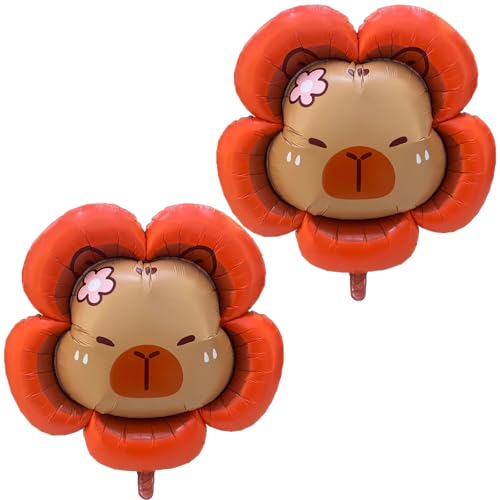 Tourima 2 Stück Capybara Blumen Luftballon, 89X93CM Capybara Sachen Ballongirlande für Capybara Geburtstag Deko und Kinder Geburtstag Party Festival Feier Dekoration, Happy Birthday Ballon Tourima 2 Stück Capybara Blumen Luftballon, 89X93CM Capybara Sachen Ballongirlande für Capybara Geburtstag Deko und Kinder Geburtstag Party Festival Feier Dekoration, Happy Birthday Ballon von Tourima